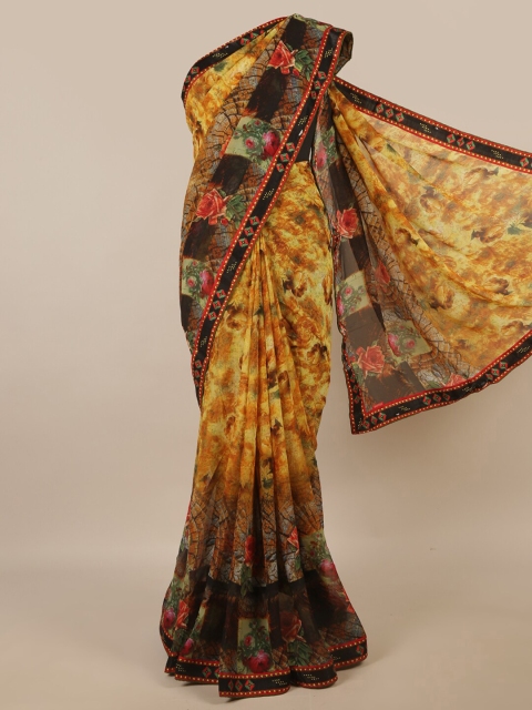 

Pothys Brown & Red Floral Printed Saree