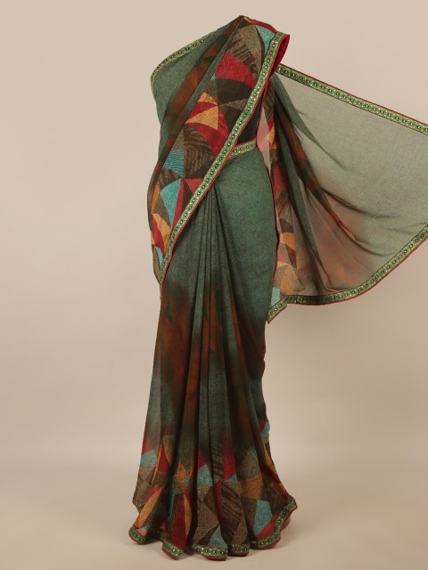 

Pothys Green & Yellow Printed Saree
