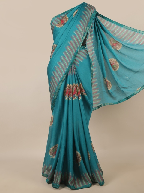 

Pothys Blue & Red Ethnic Motifs Printed Saree