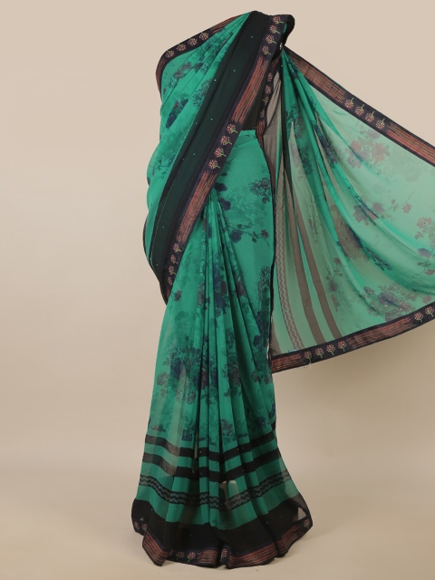 

Pothys Green & Black Floral Saree