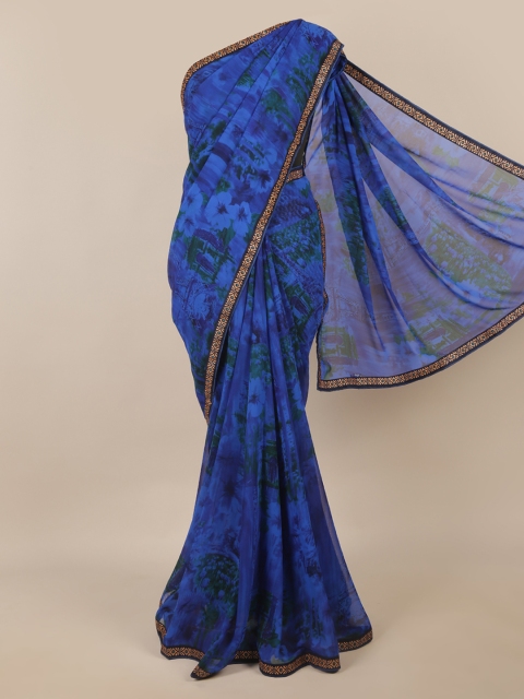 

Pothys Blue & Green Floral Printed Saree