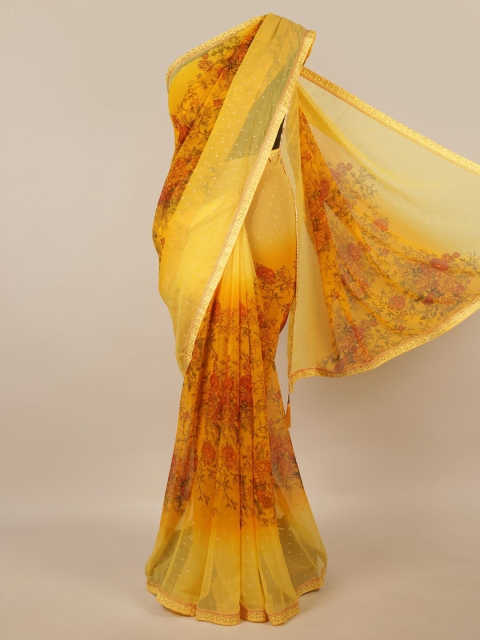 

Pothys Yellow & Red Floral Printed Saree