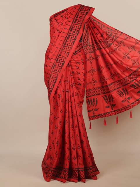 

Pothys Red & Black Ethnic Motifs Saree