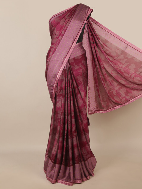 

Pothys Purple & Pink Floral Printed Zari Saree