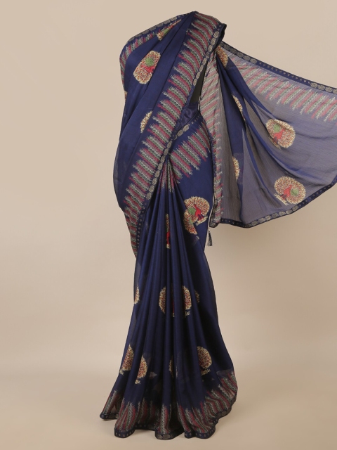 

Pothys Blue & Red Ethnic Motifs Saree