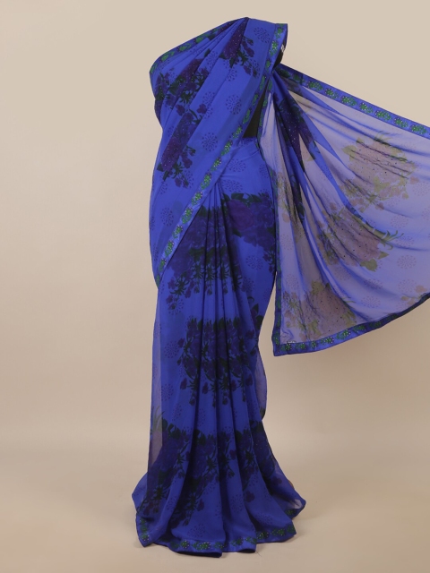 

Pothys Blue & Green Floral Printed Saree