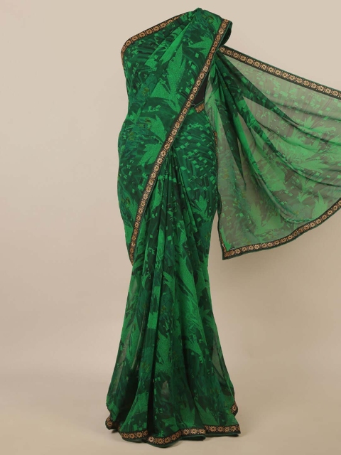 

Pothys Green & Beige Floral Saree