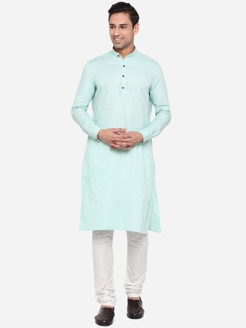 

JADE BLUE Men Blue Striped Pure Cotton Kurta