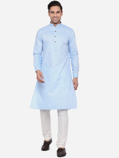 

JADE BLUE Men Blue Pure Cotton Kurta