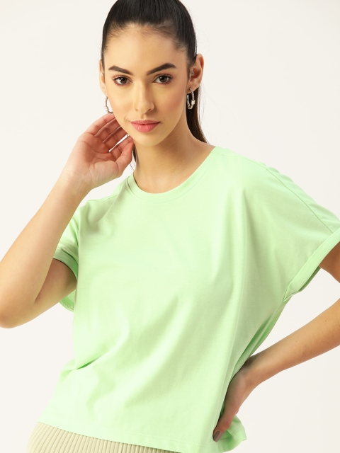 

DressBerry Women Green Extended Sleeves T-shirt
