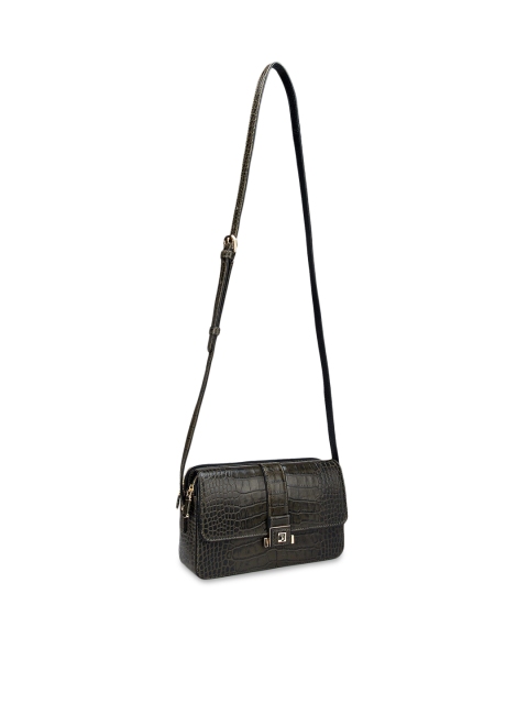 

Da Milano Green Textured Leather Structured Sling Bag