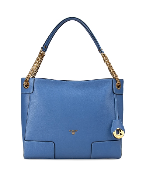 

Da Milano Blue Leather Structured Shoulder Bag