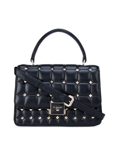 

Da Milano Black Embellished Quilted Leather Structured Sling Bag