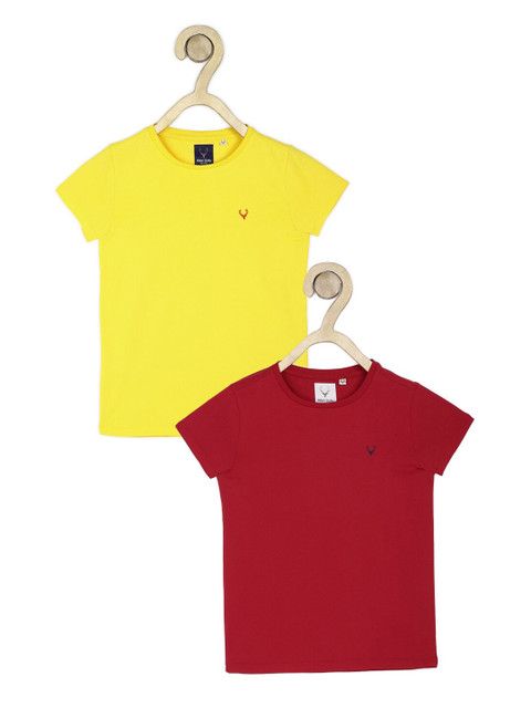 

Allen Solly Junior Girls Red & Yellow Pack of 2 T-shirts