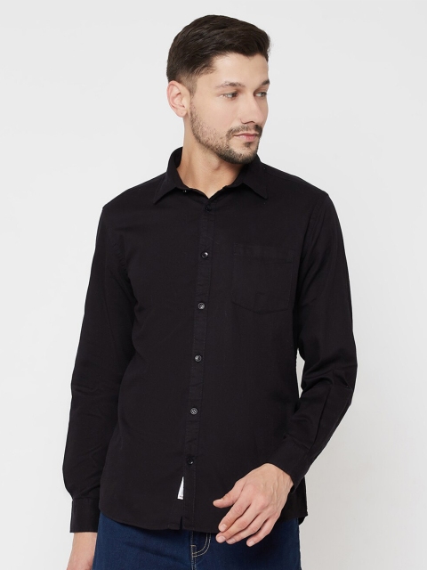 

METTLE Men Black Solid Casual Shirt