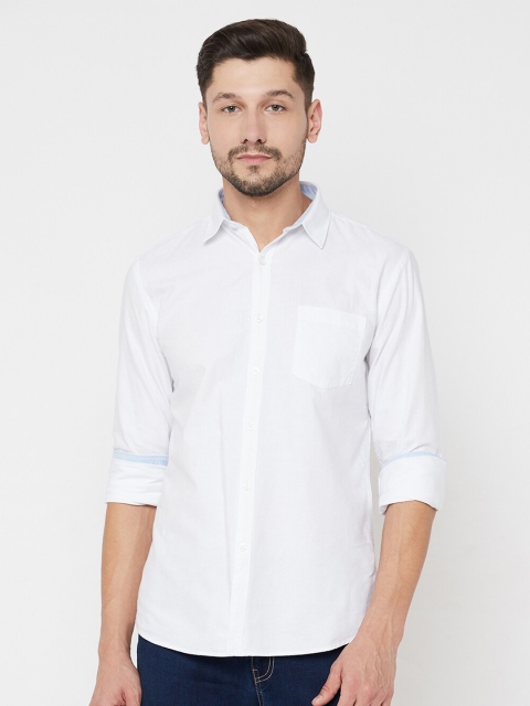 

METTLE Men White Opaque Casual Shirt