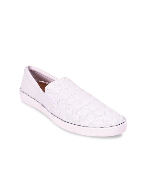 

Pavers England Women White Textured Leather Slip-On Sneakers