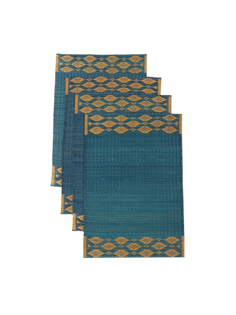 

Fabindia Set Of 4 Blue Solid Cotton Table Placemats