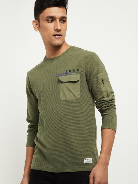

max Men Olive Green T-shirt