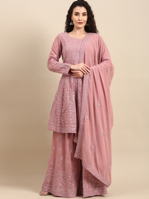 

Soch Women Pink Floral Embroidered Thread Work Kurta with Sharara & With Dupatta