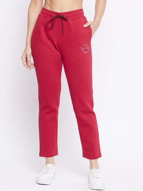 

Octave Women Red Solid Slim-Fit Track Pants