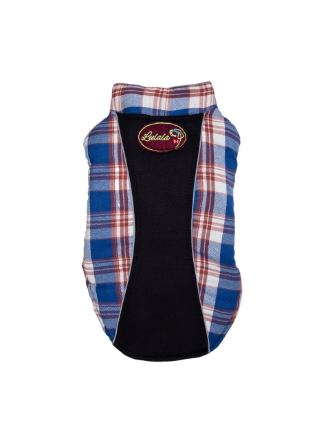

Lulala Blue & White Checked Cotton Reversible Hoodie Dog Jacket
