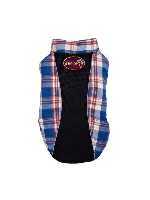 

Lulala Blue & Red Checked Reversible Cotton Hoodie Dog Jacket