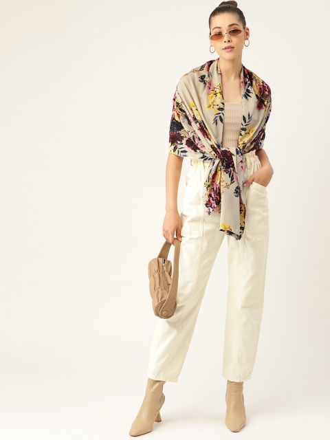 

DressBerry Women Off White & Maroon Printed Stole