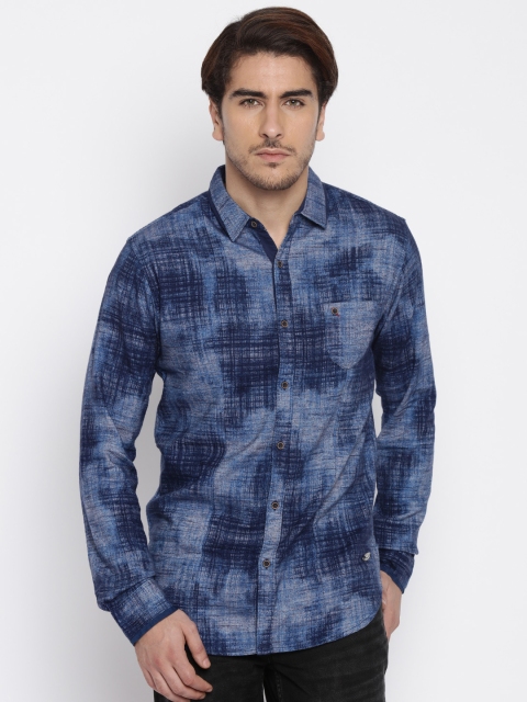 

Status Quo Men Blue Printed Casual Shirt