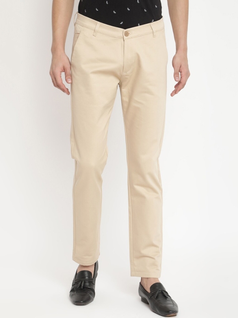 

V2 Value & Variety Men Cream-Coloured Cotton Trousers