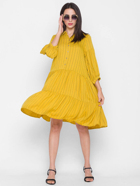 

ZOLA Yellow Striped Cotton Dress