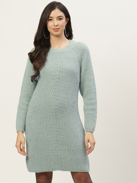 

BROOWL Mint Green Knitted Wool Sweater Dress