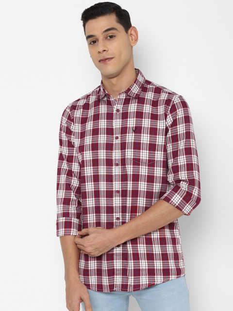 

Allen Solly Sport Men Maroon Tartan Checks Pure Cotton Checked Casual Shirt