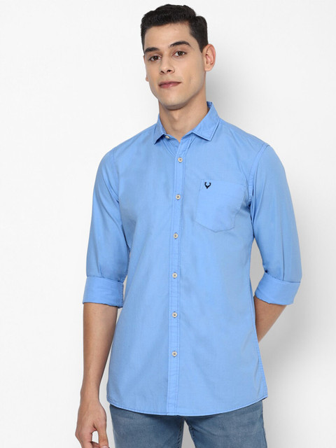 

Allen Solly Sport Men Blue Opaque Pure Cotton Casual Shirt