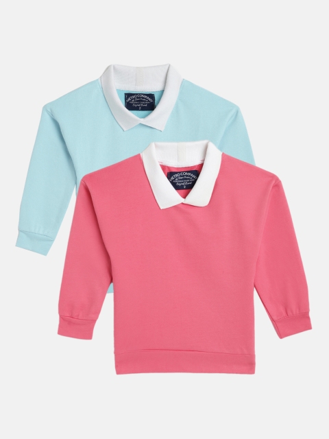 

METRO KIDS COMPANY Girls Pack of 2 Cotton Sweatshirts, Pink