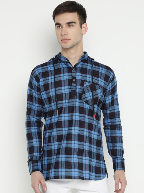 

V2 Value & Variety Men Blue Checked Kurta