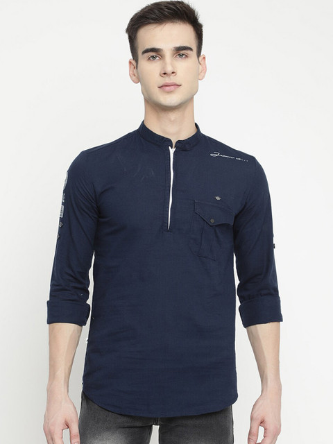 

V2 Value & Variety Men Blue Thread Work Kurta