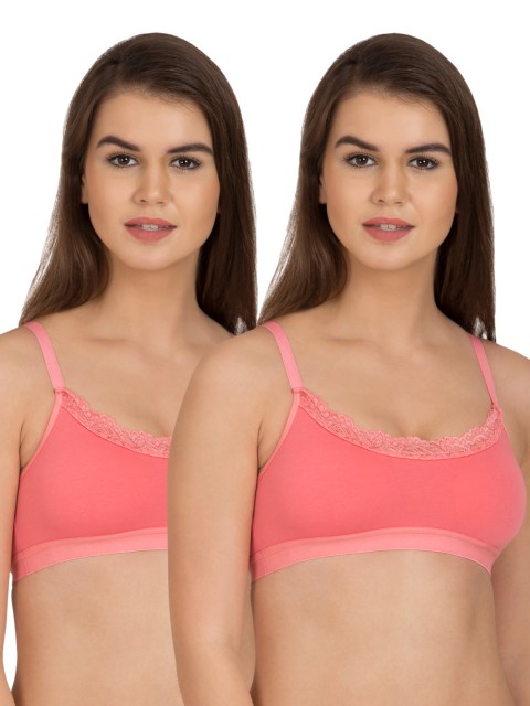 

Tweens Pack of 2 Full-Coverage Sports Bras TW274CRL, Coral