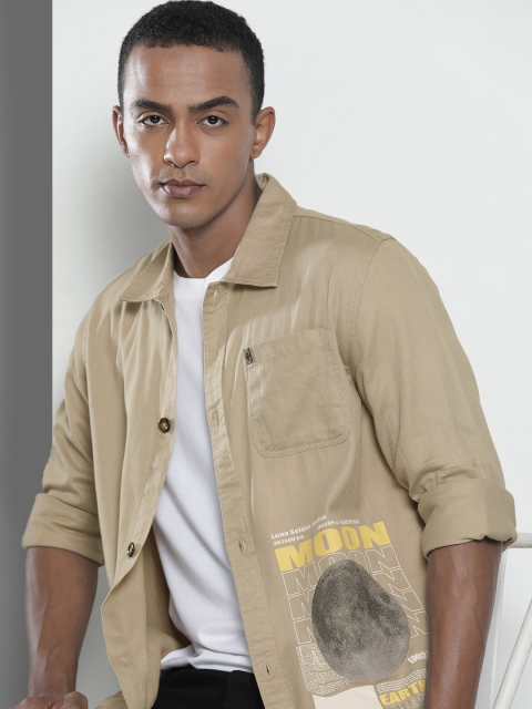 

The Indian Garage Co Men Green Slim Fit Typography Printed Opaque Casual Shirt