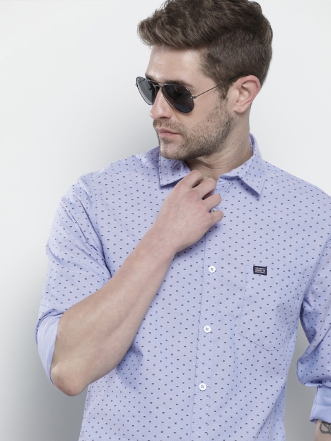 

The Indian Garage Co Men Blue Micro Printed Casual Shirt