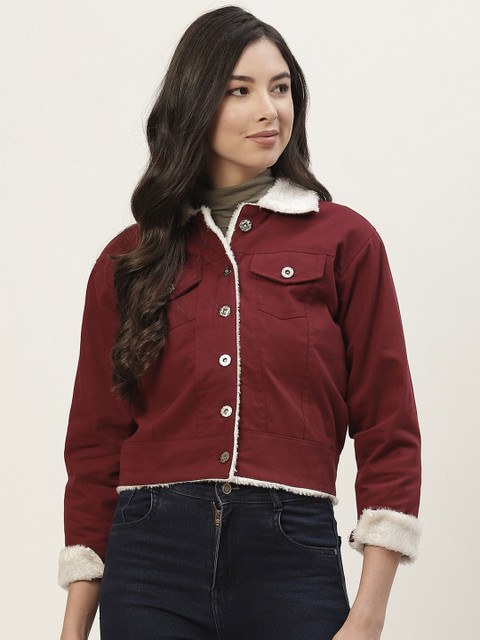 

BROOWL Women Brown Insulator Denim Jacket