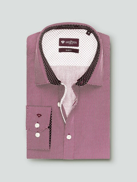 

INVICTUS Men Red Slim Fit Printed Formal Shirt