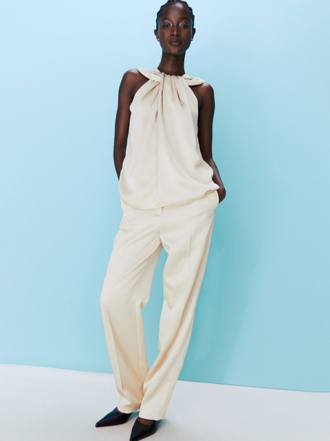 

H&M Beige Twisted-Detail Top