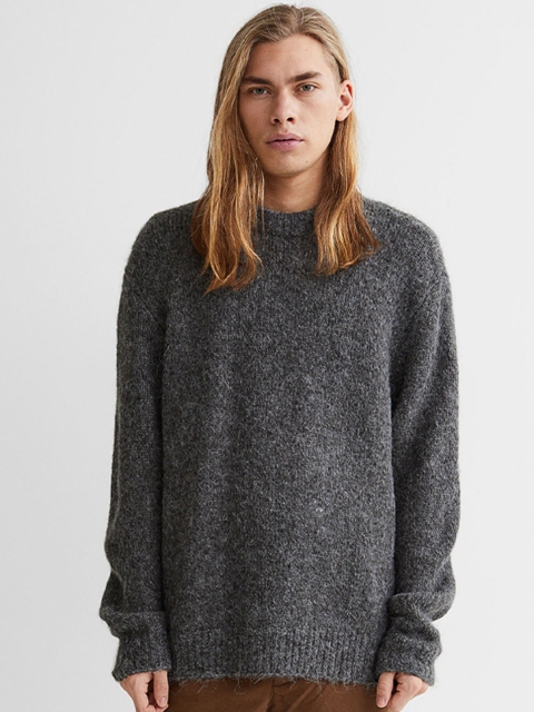 

H&M Men Grey Relaxed Fit Jumper