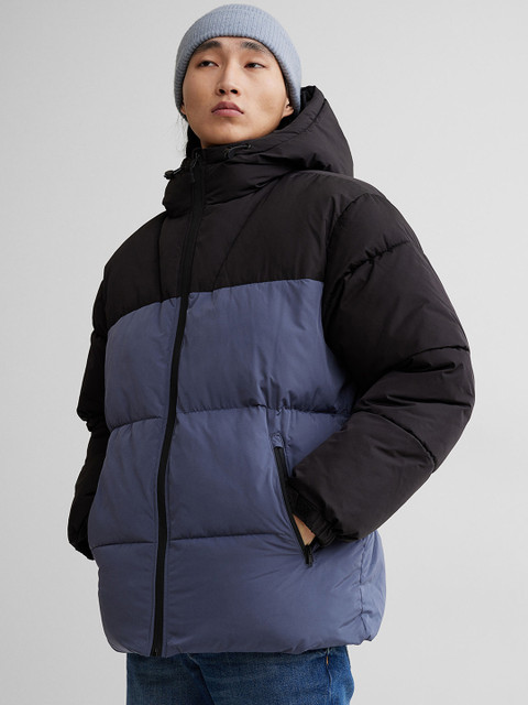 

H&M Men Black & Blue Water-Repellent Jacket