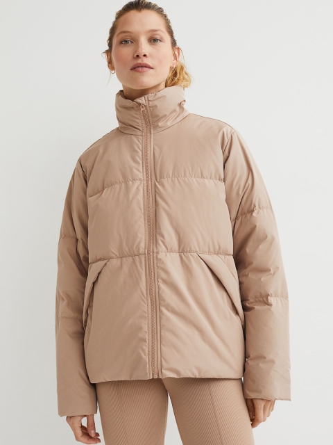 

H&M Women Beige Solid Water-Repellent Down Jacket