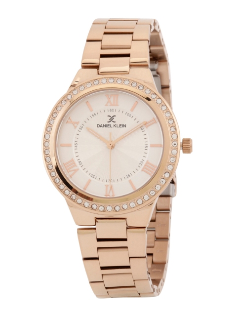 

Daniel Klein Women Silver-Toned Embellished Dial & Gold Toned Analogue Watch 1.12613-3