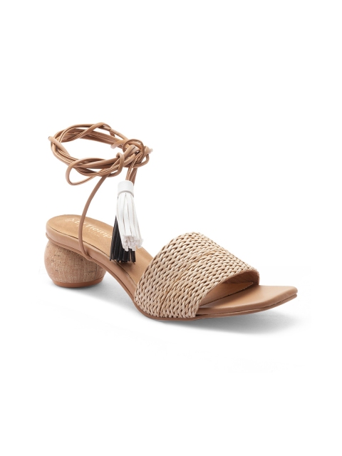 

Sole To Soul Beige High-Top Block Sandals with Bows
