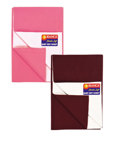 

BIANCA Set of 2 Maroon & Pink Waterproof Mattress Protector