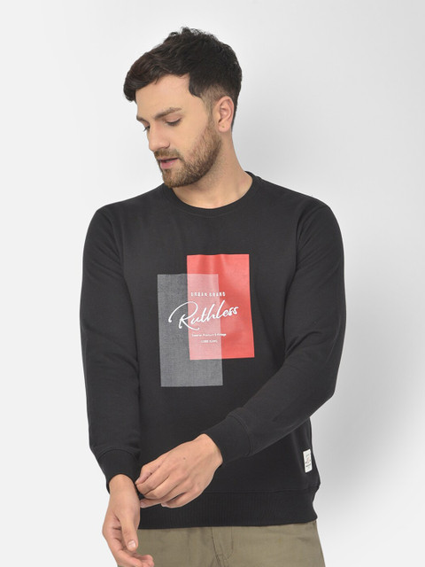 

COBB Men Black Printed Sweatshirt